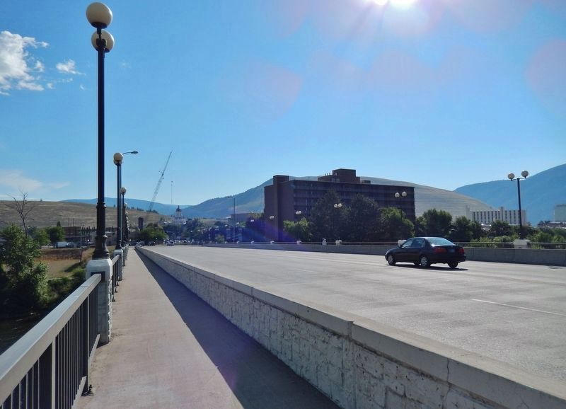 Orange Street Bridge (<i>view looking northeast along Orange Street to Downtown Missoula</i>) image. Click for full size.