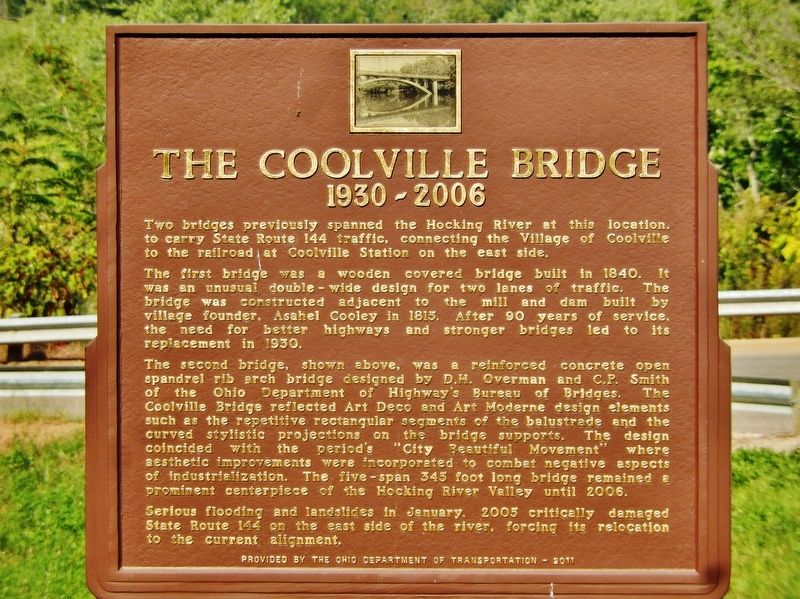 The Coolville Bridge Marker image. Click for full size.