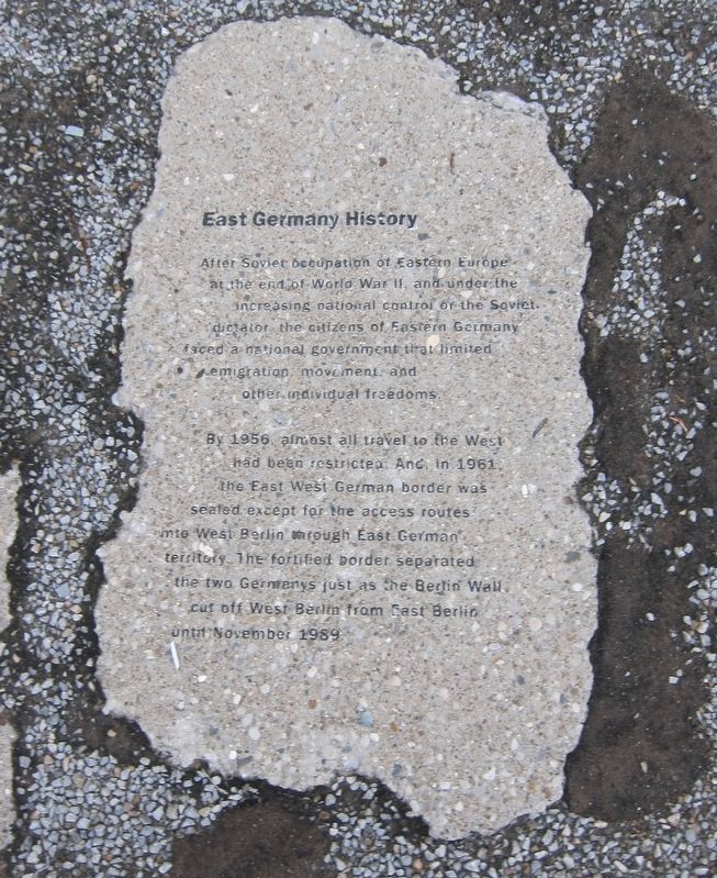 The Berlin Wall Marker - paver with <i>East Germany History</i> image. Click for full size.