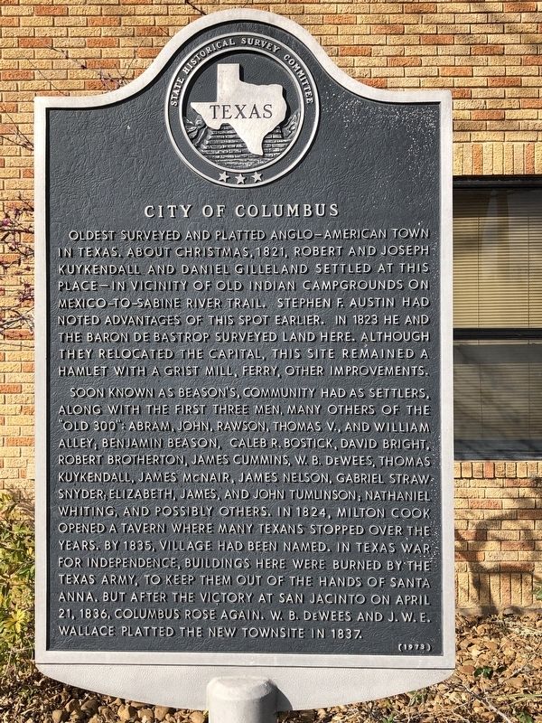 City of Columbus Marker image. Click for full size.