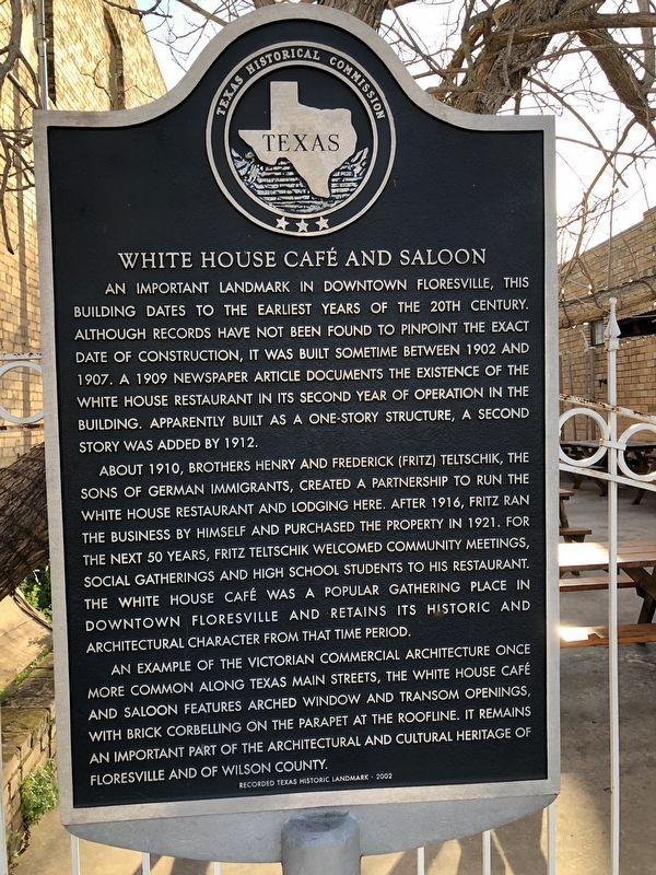 White House Caf and Saloon Marker image. Click for full size.