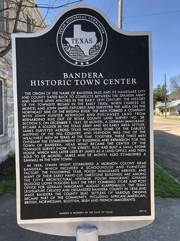 Bandera Historic Town Center Marker image. Click for full size.