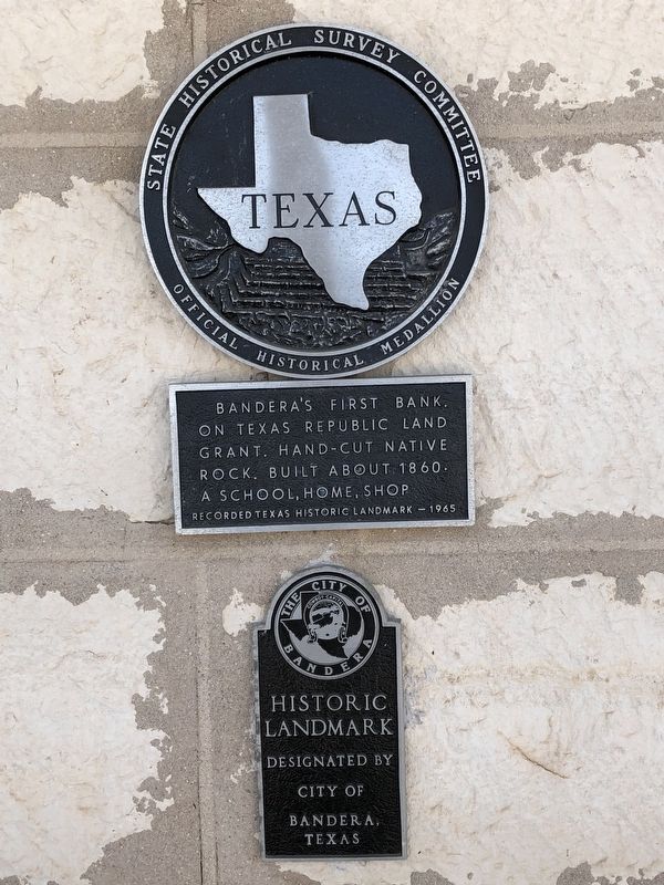Bandera's First Bank Marker image. Click for full size.