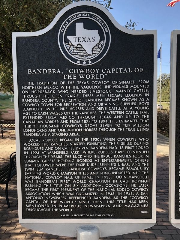 Bandera, "Cowboy Capital of the World" Marker image. Click for full size.