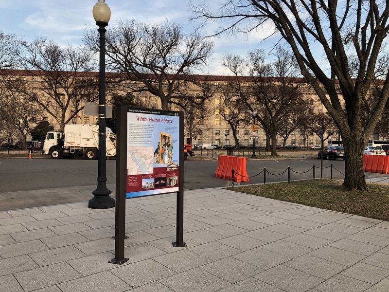 White House Ablaze Marker image. Click for full size.