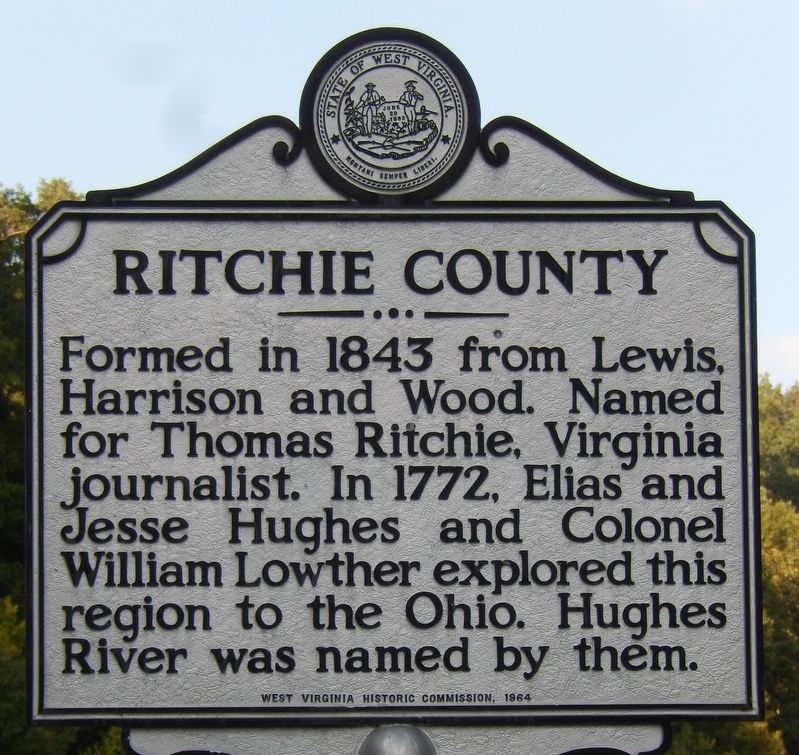 Ritchie County<br>(<i>west side of marker; facing toward Wirt County</i>) image. Click for full size.