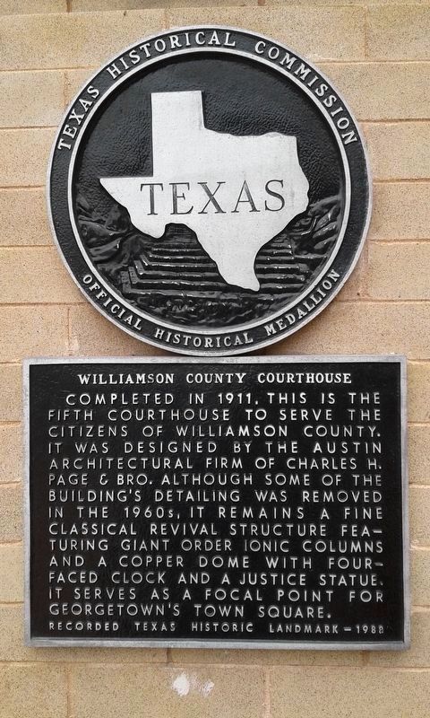 Williamson County Courthouse Marker (refurbished) image. Click for full size.