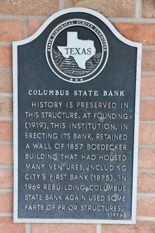 Columbus State Bank Marker image. Click for full size.