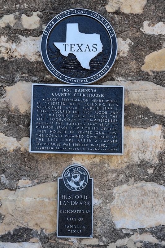 First Bandera County Courthouse Marker image. Click for full size.