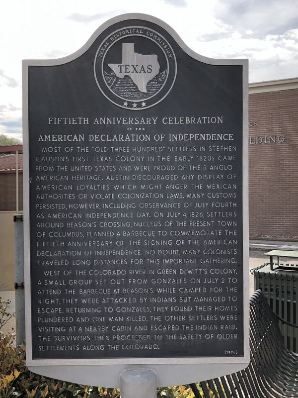 Fiftieth Anniversary Celebration of the American Declaration of Independence Marker image. Click for full size.