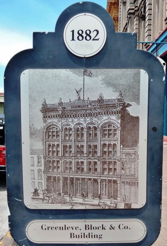Greenleve, Block & Co. Building Marker (<i>side 2</i>). Click for full size. Greenleve, Block & Co. Building Marker (<i>side 2</i>) image. Click for full size.