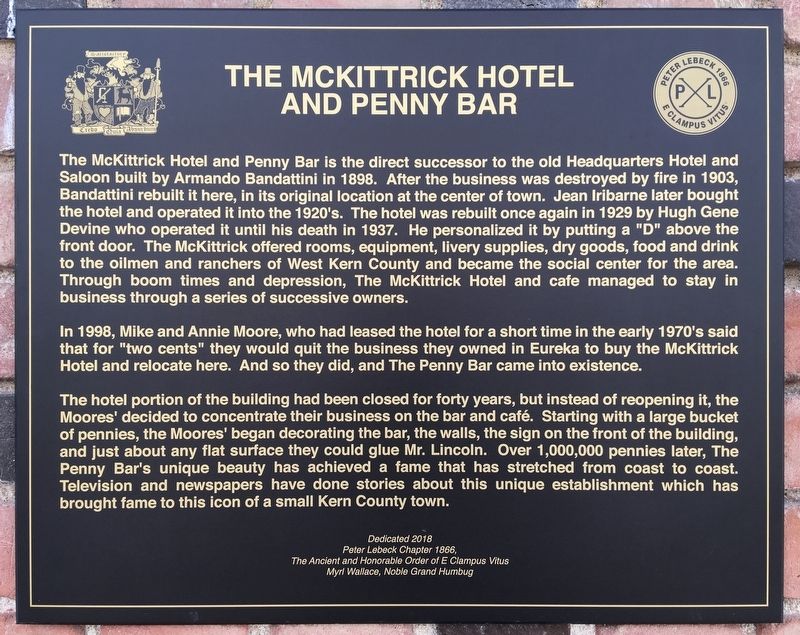McKittrick Hotel and Penny Bar Marker image. Click for full size.