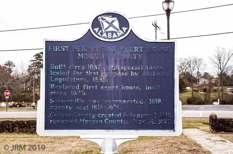 First Permanent Court House, Morgan County Marker image. Click for full size.