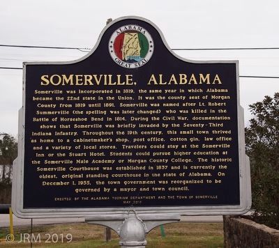 Somerville, Alabama Marker image. Click for full size.