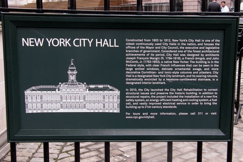 New York City Hall Marker image. Click for full size.