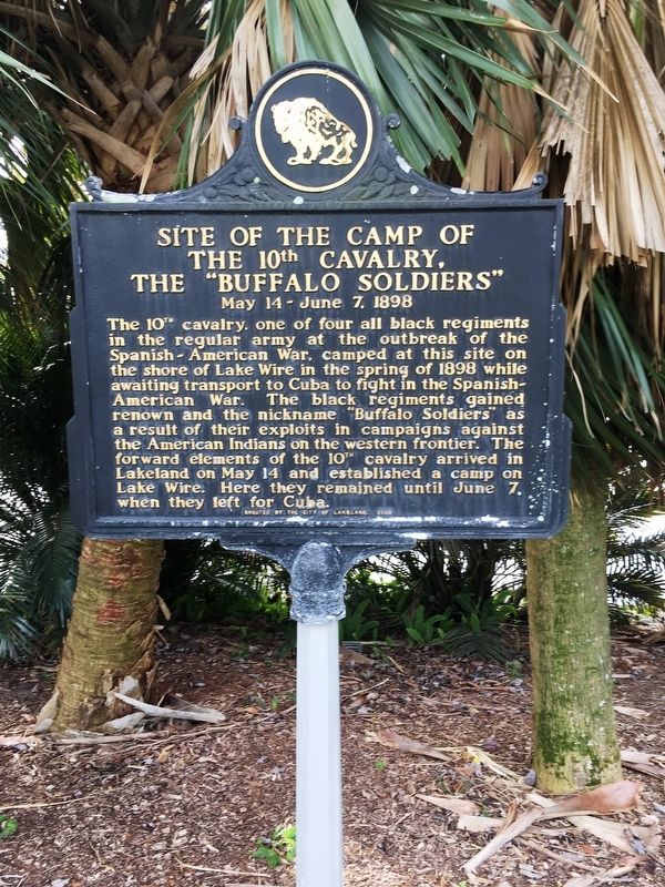 Site of the Camp of The 10th Cavalry,"Buffalo Soldiers" Marker image. Click for full size.