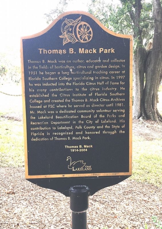 Thomas B. Mack Park Marker image. Click for full size.