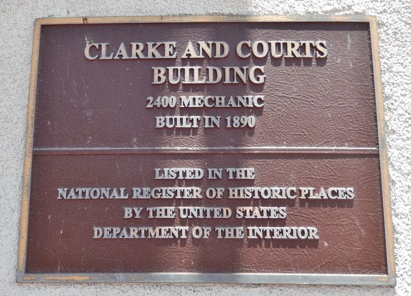 National Register of Historic Places plaque<br>Clarke & Courts Building image. Click for full size.