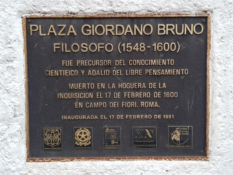 Giordano Bruno Marker image. Click for full size.