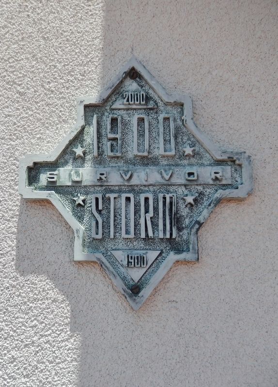 Galveston 1900 Storm Surivor plaque. Click for full size. Galveston 1900 Storm Surivor plaque image. Click for full size.