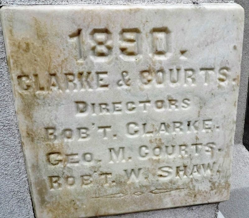 Clarke & Courts Building Cornerstone image. Click for full size.