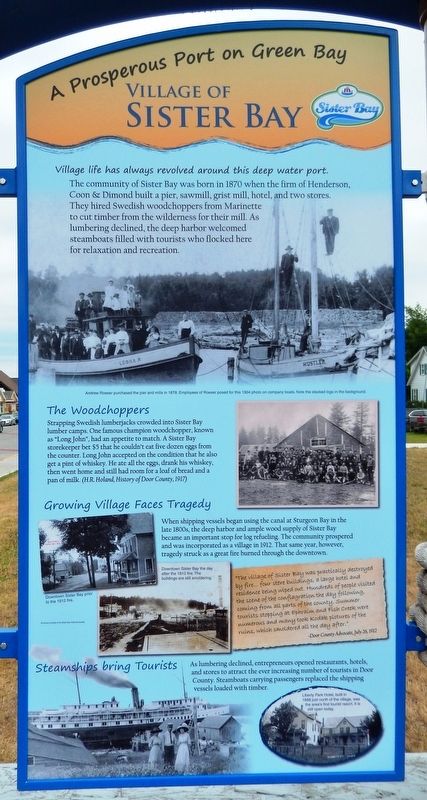 Village of Sister Bay Marker. Click for full size. Village of Sister Bay Marker image. Click for full size.