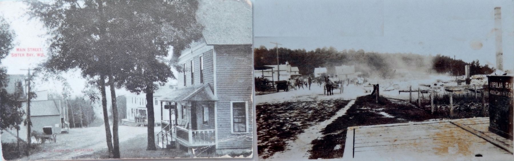 Marker detail: Downtown Sister Bay - Before and After the 1912 Fire image. Click for full size.