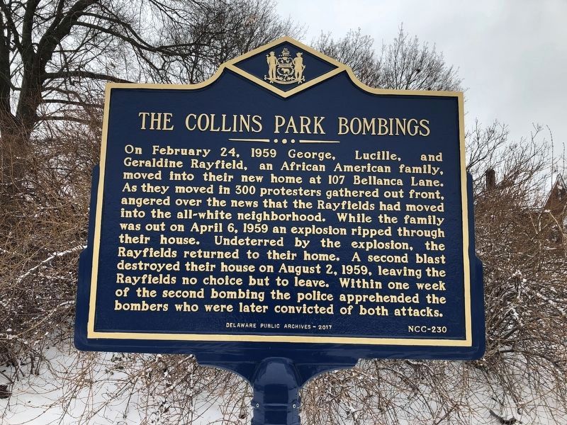 The Collins Park Bombings Marker image. Click for full size.