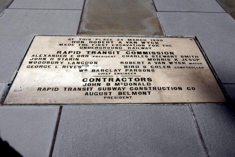 First Underground Railway Excavation Marker. Click for full size. First Underground Railway Excavation Marker image. Click for full size.