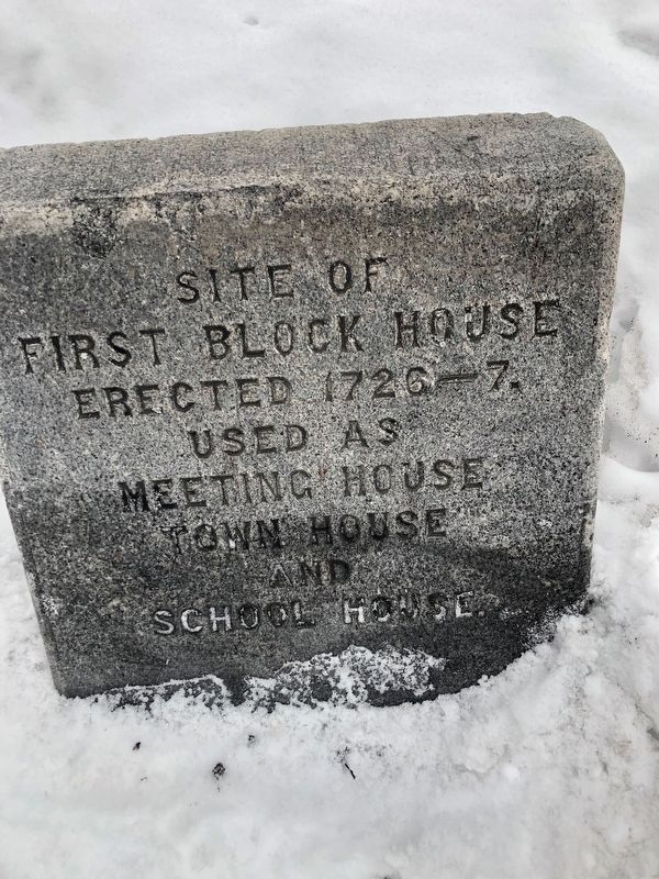 Site of First Block House Marker. Click for full size. Site of First Block House Marker image. Click for full size.