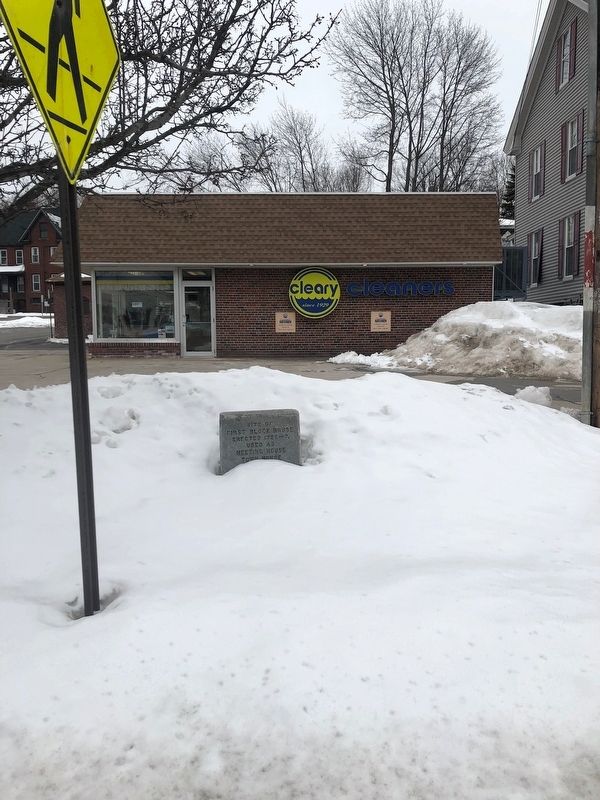 Site of First Block House Marker. Click for full size. Site of First Block House Marker image. Click for full size.