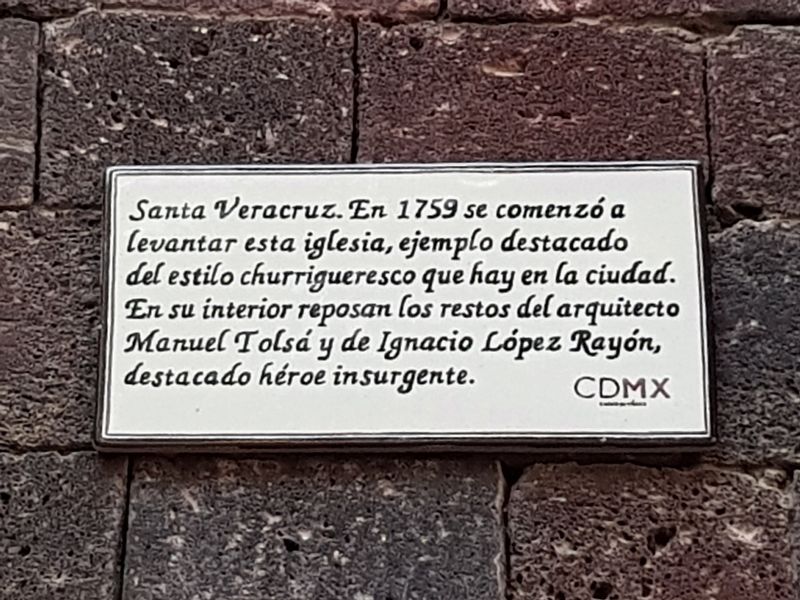 Santa Veracruz Marker. Click for full size. Santa Veracruz Marker image. Click for full size.