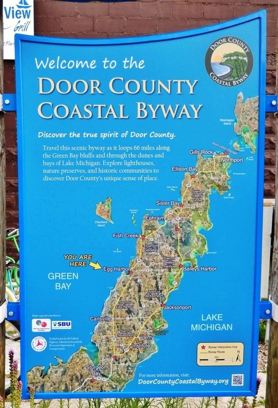 Door County Coastal Byway<br>(<i>adjacent panel; to left of marker</i>) image. Click for full size.