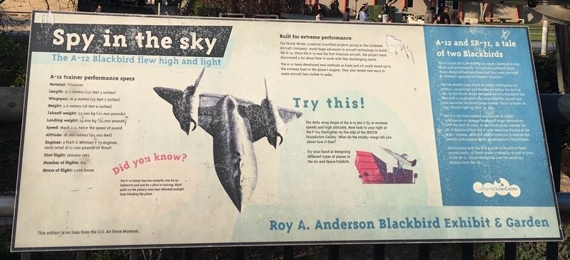 Spy in the Sky Marker. Click for full size. Spy in the Sky Marker image. Click for full size.