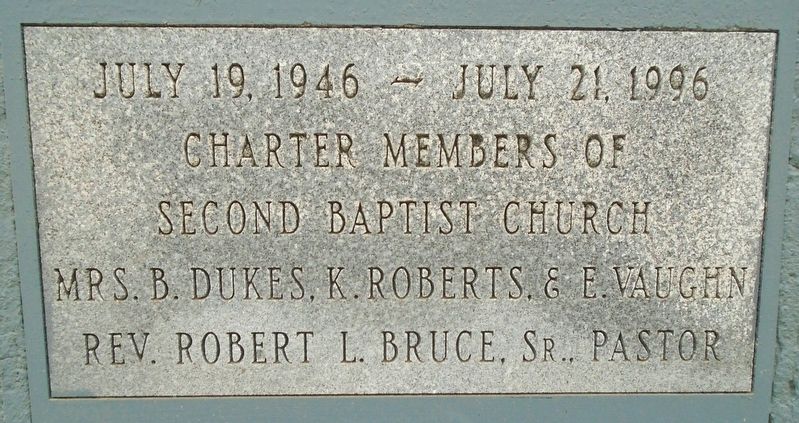Second Baptist Church Marker. Click for full size. Second Baptist Church Marker image. Click for full size.