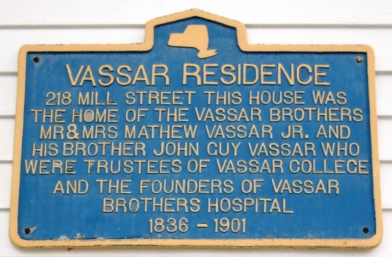 Vassar Residence Marker image. Click for full size.