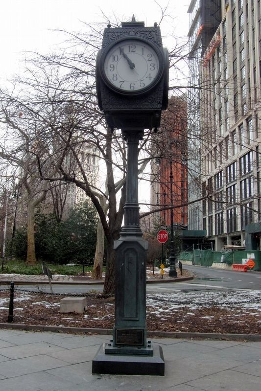 David Rockefeller Memorial Clock and Marker image. Click for full size.
