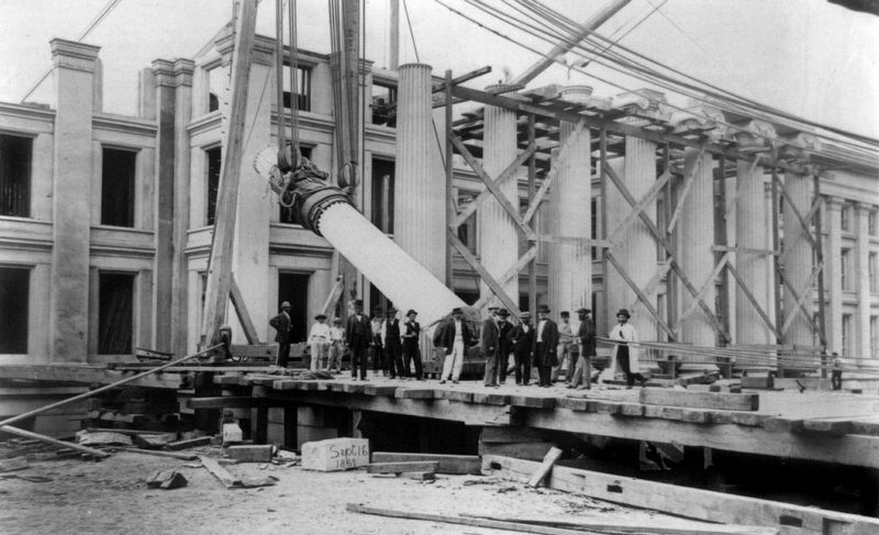 Construction of the Treasury Building image. Click for full size.