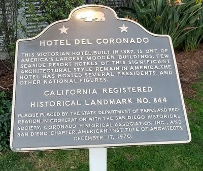 Hotel del Coronado Marker image. Click for full size.