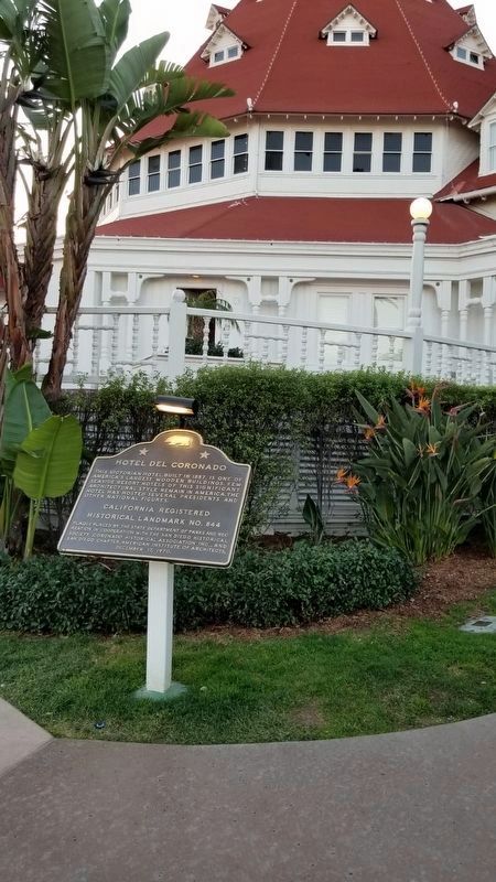 Hotel del Coronado and Marker. Click for full size. Hotel del Coronado and Marker image. Click for full size.