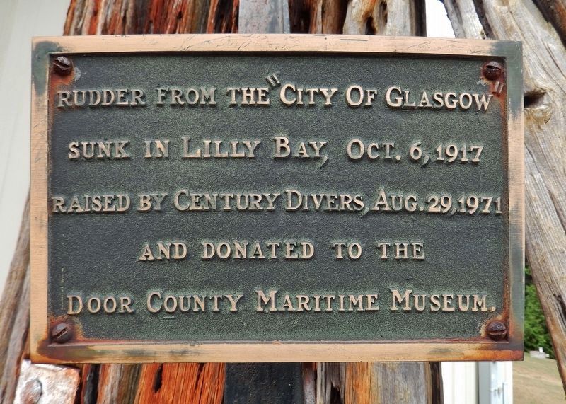 <i>City of Glasgow</i> Rudder Marker image. Click for full size.