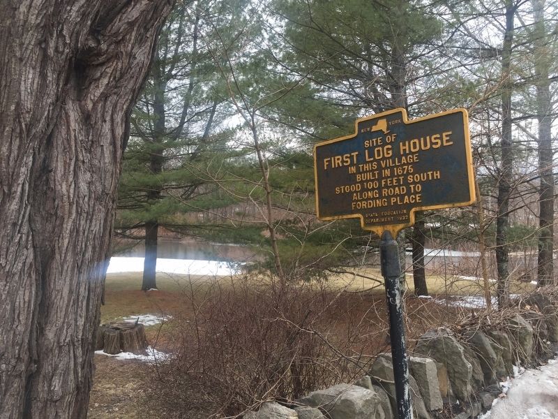 First Log House Marker. Click for full size. First Log House Marker image. Click for full size.