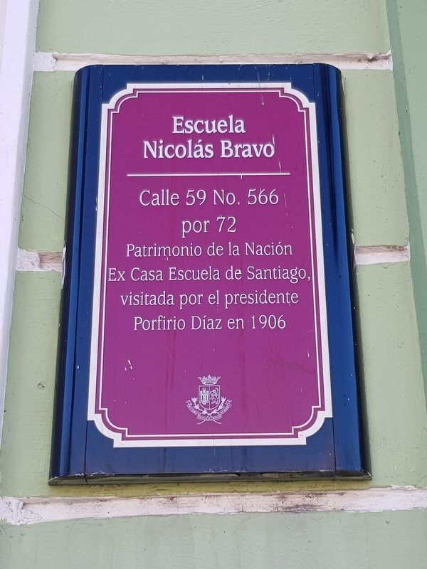 The Nicolás Bravo School Marker. Click for full size. The Nicolás Bravo School Marker image. Click for full size.
