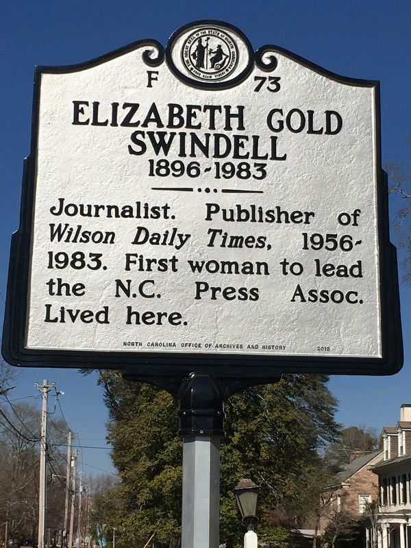 Elizabeth Gold Swindell Marker image. Click for full size.