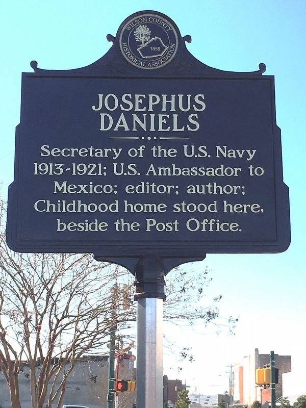 Josephus Daniels Marker. Click for full size. Josephus Daniels Marker image. Click for full size.