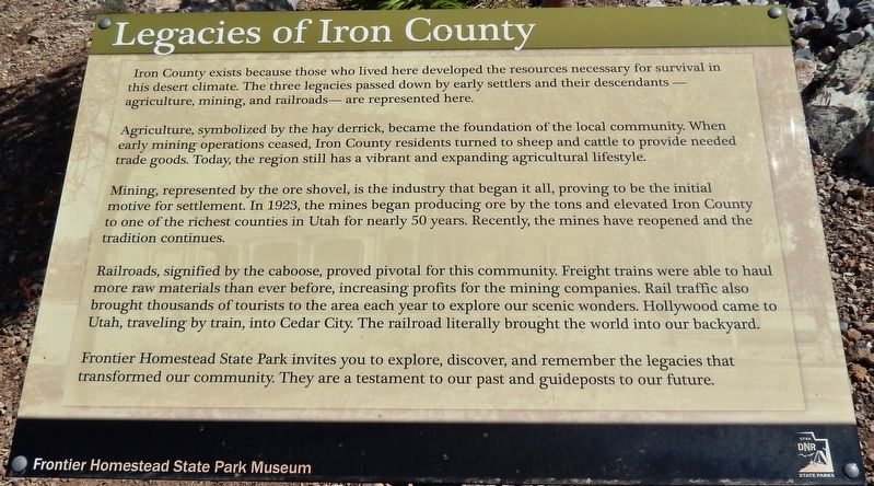 Legacies of Iron County Marker image. Click for full size.