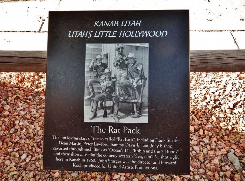 The Rat Pack Marker (<i>wide view; sidewalk in background</i>). Click for full size. The Rat Pack Marker (<i>wide view; sidewalk in background</i>) image. Click for full size.