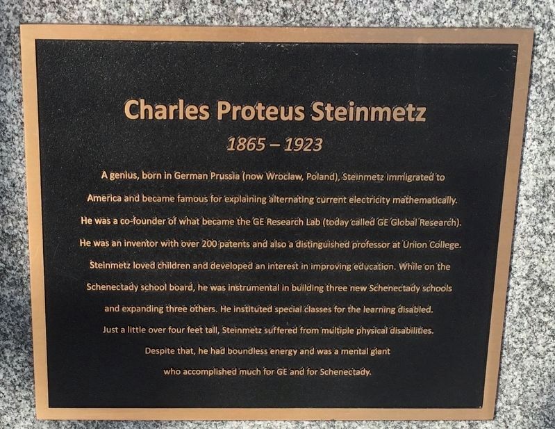 Steinmetz Plaque image. Click for full size.