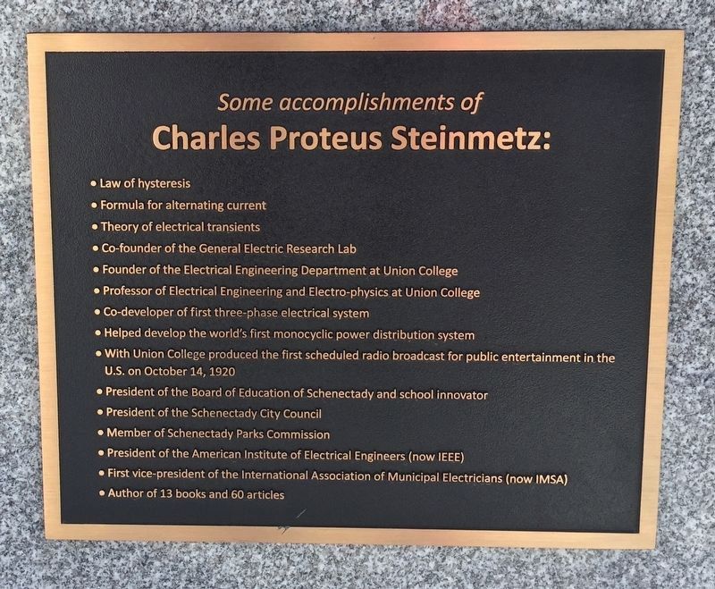 Steinmetz�s Accomplishments image. Click for full size.