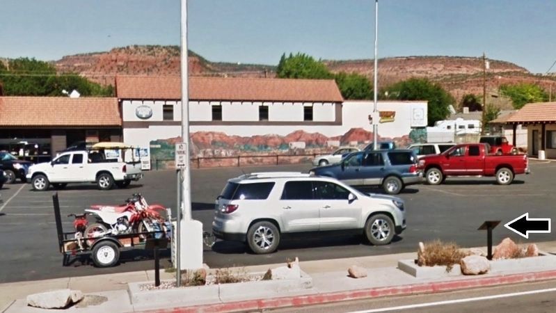 Marty Robbins Marker (<i>wide view; marker located beside sidewalk near right edge</i>) image. Click for full size.